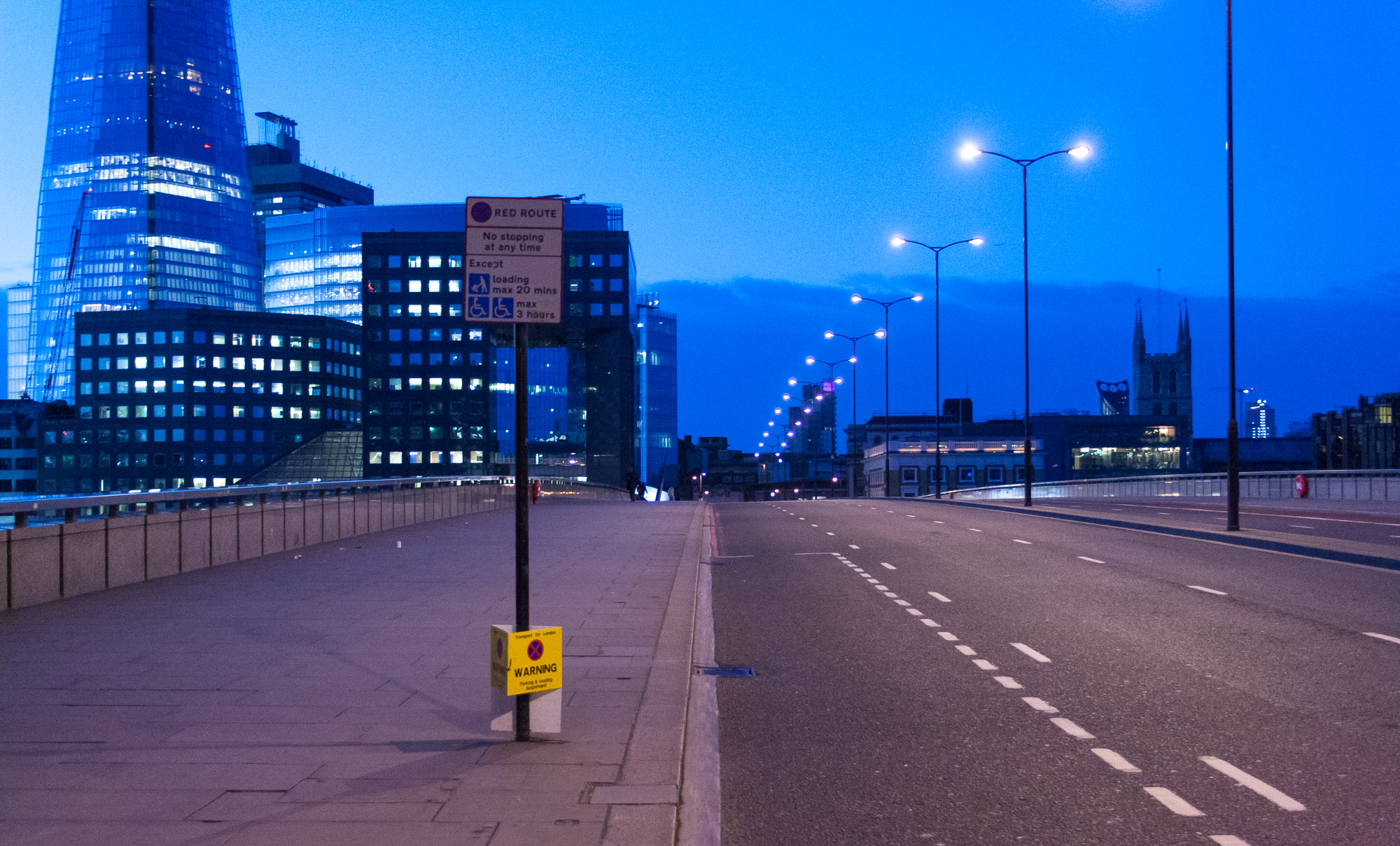 Empty streets of London