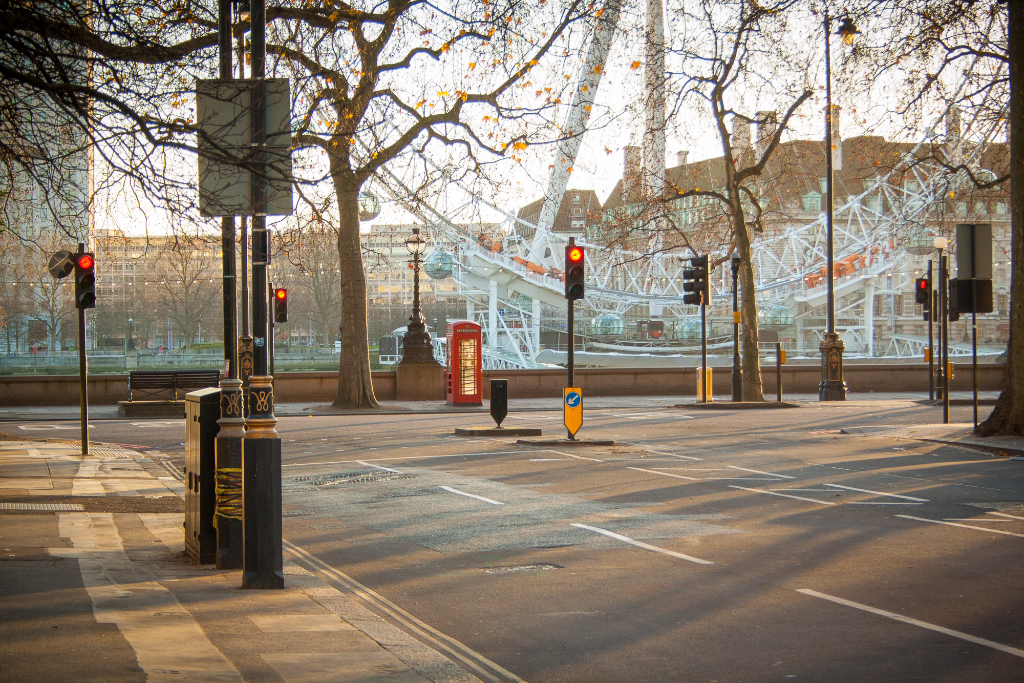 Empty streets of London