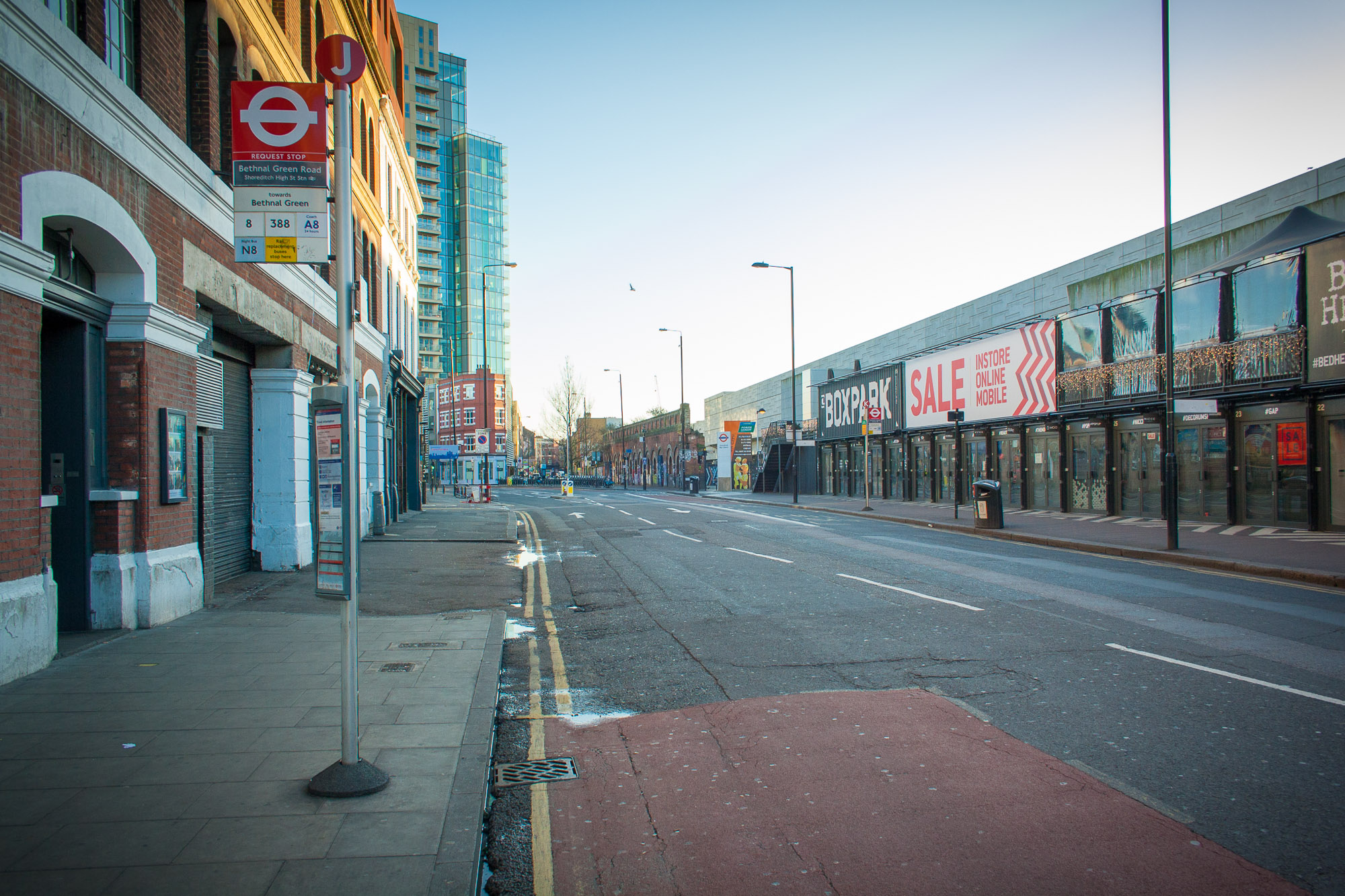 Empty streets of London